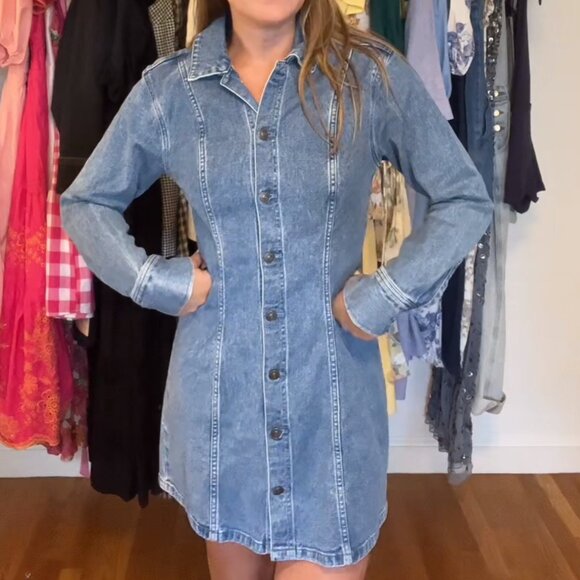 Abercrombie Long Sleeve Denim Dress - Picture 1 of 1